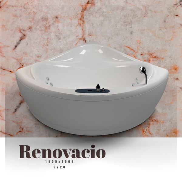Bathtub WGT Renovacio 150x150 сm  EASY PLUS HYDRO&AERO