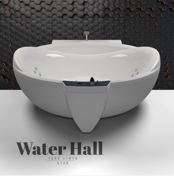 Bathtub WGT Water Hall 200х160 сm EASY PLUS HYDRO&AERO