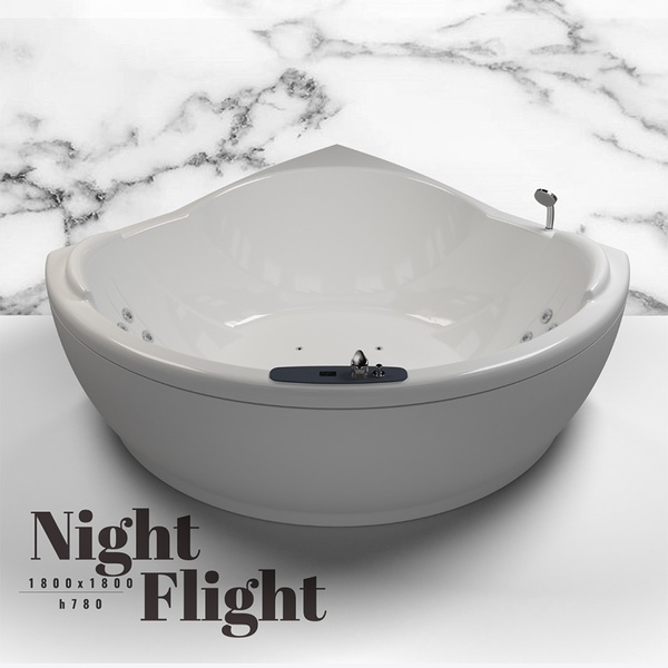 Bathtub WGT Night Flight 180x180 сm EASY PLUS HYDRO&AERO