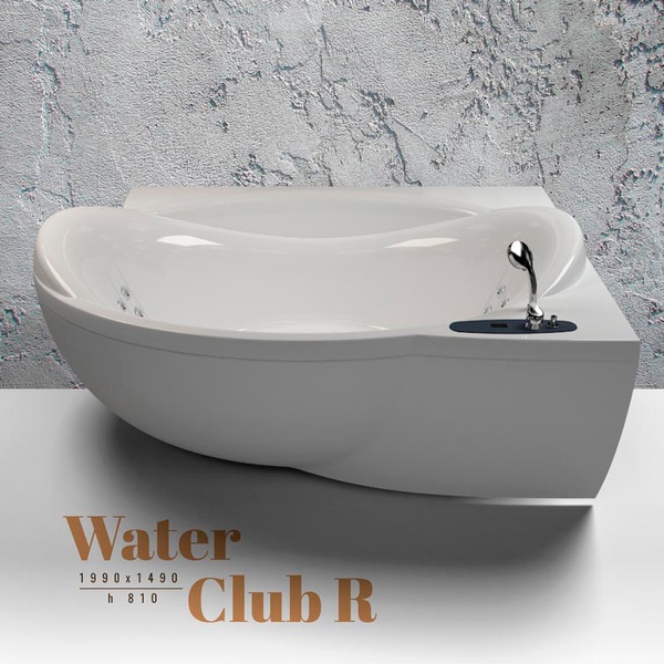 Bathtub WGT Water Club R 200x150 сm  EASY PLUS HYDRO&AERO